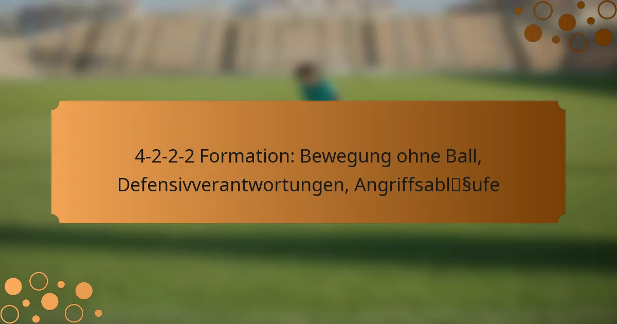 4-2-2-2 Formation: Bewegung ohne Ball, Defensivverantwortungen, Angriffsabläufe