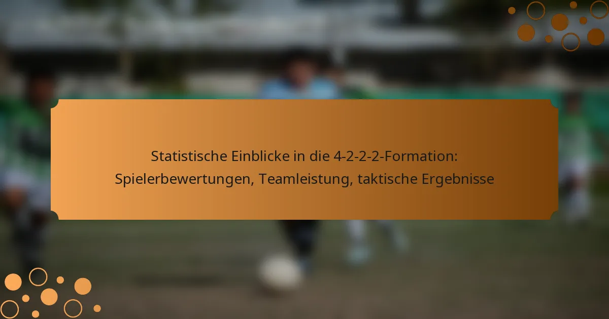 Statistische Einblicke in die 4-2-2-2-Formation: Spielerbewertungen, Teamleistung, taktische Ergebnisse