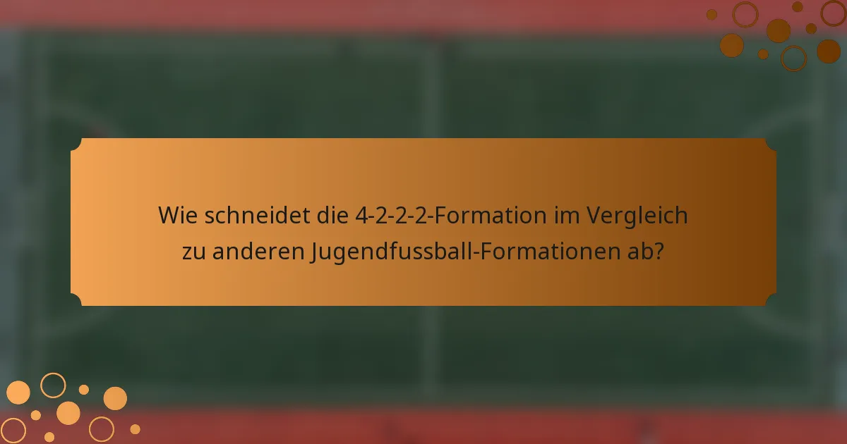 Wie schneidet die 4-2-2-2-Formation im Vergleich zu anderen Jugendfussball-Formationen ab?